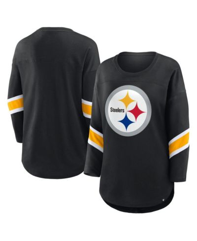 Женская футболка Fanatics Black Pittsburgh Steelers Plus Size Redzone 3/4-Sleeve