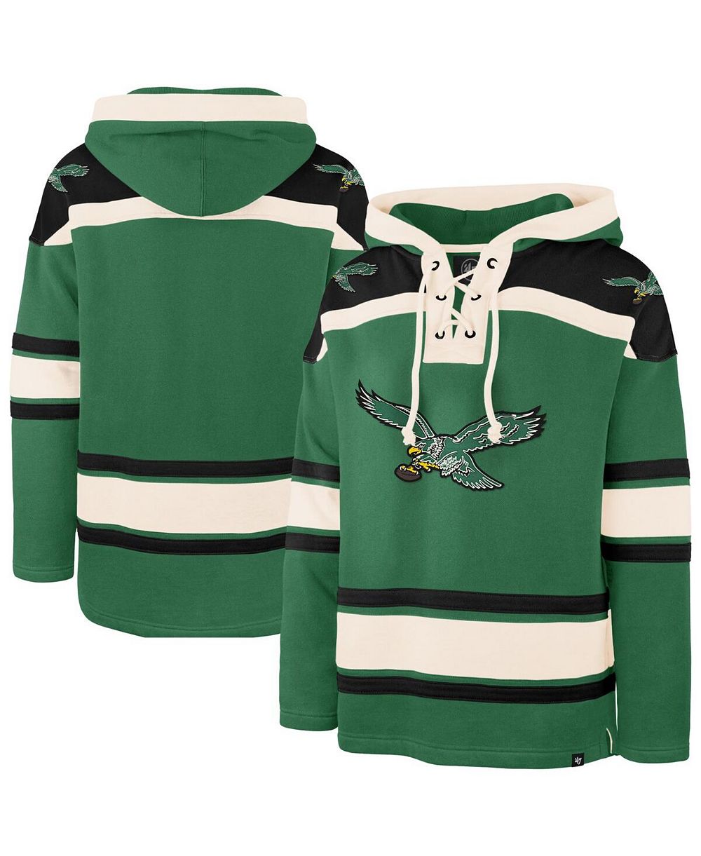 '47 Brand Men's Kelly Green Philadelphia Eagles Throwback Superior Lacer Hoodie