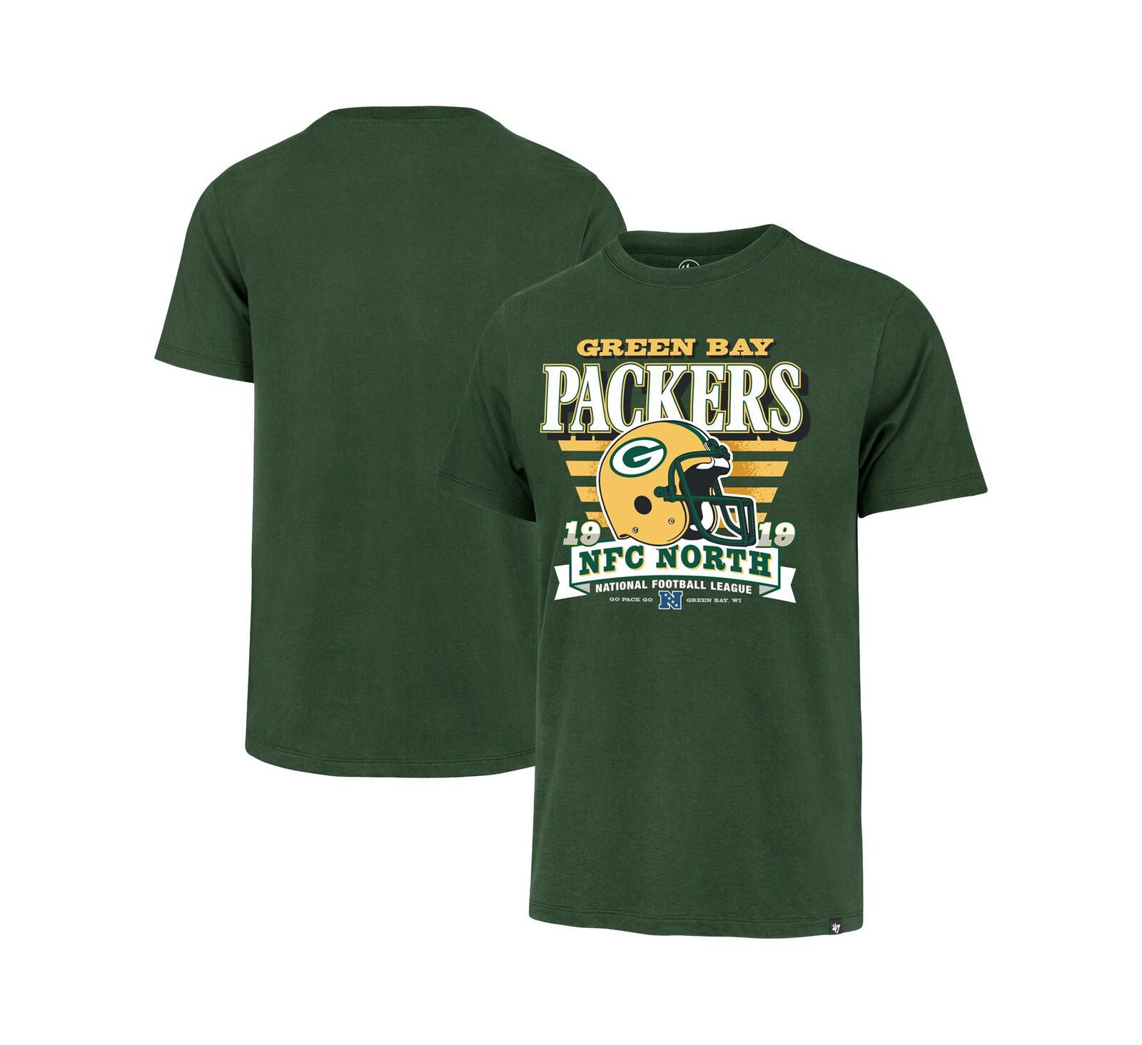 Мужская футболка '47 Brand Green Bay Packers Stripe Splash Franklin Throwback