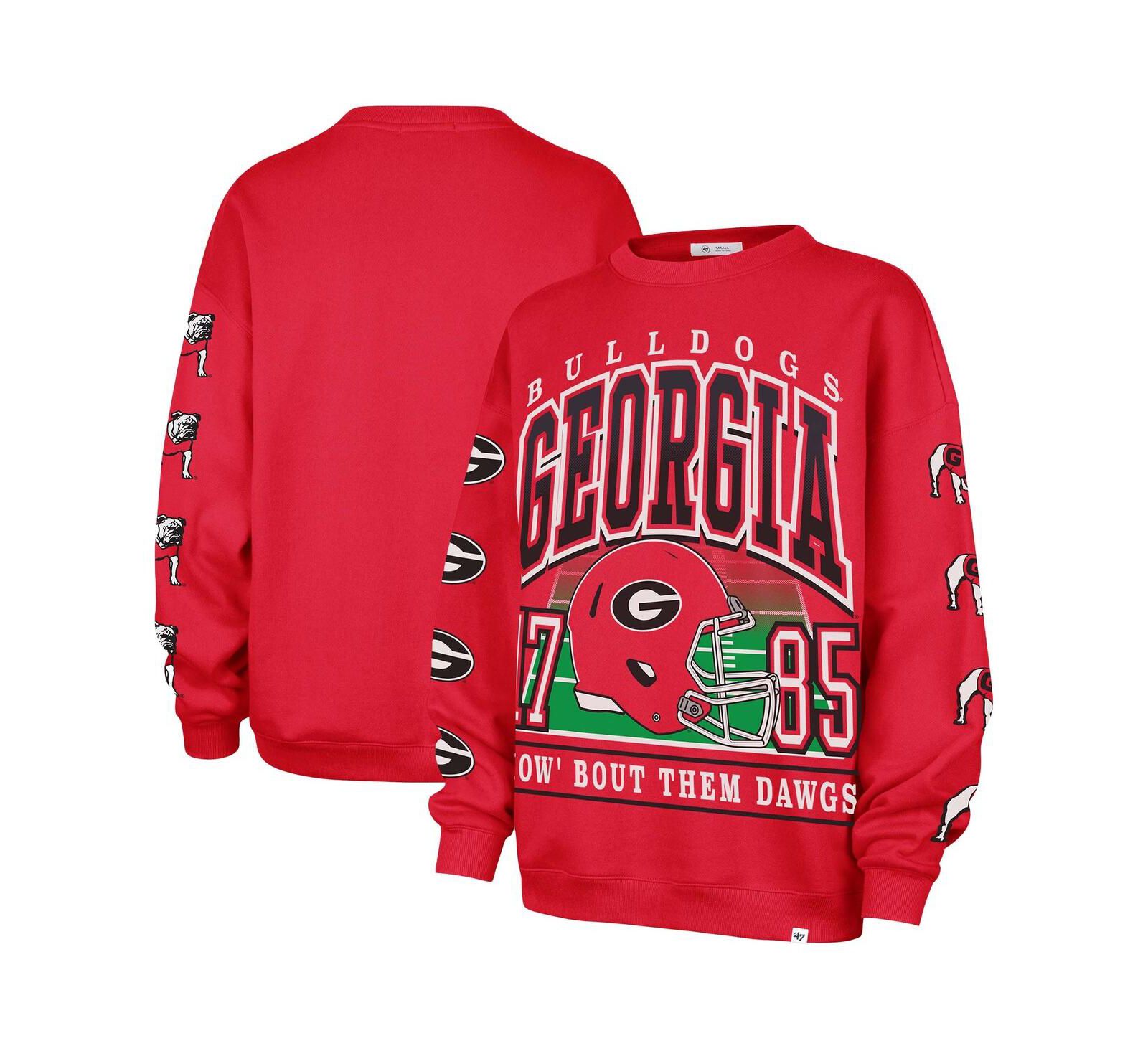 Женский свитшот '47 Brand Red Georgia Bulldogs Go Big Oversized Pullover