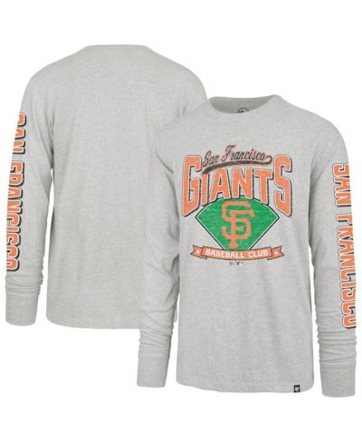 47 Brand Men's Gray San Francisco Giants Big & Tall Distressed Franklin Long Sleeve T-Shirt