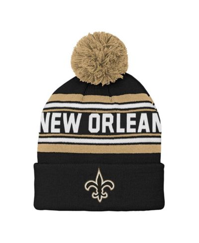 Outerstuff Preschool Black New Orleans Saints Jacquard Cuffed Knit Pom with Hat