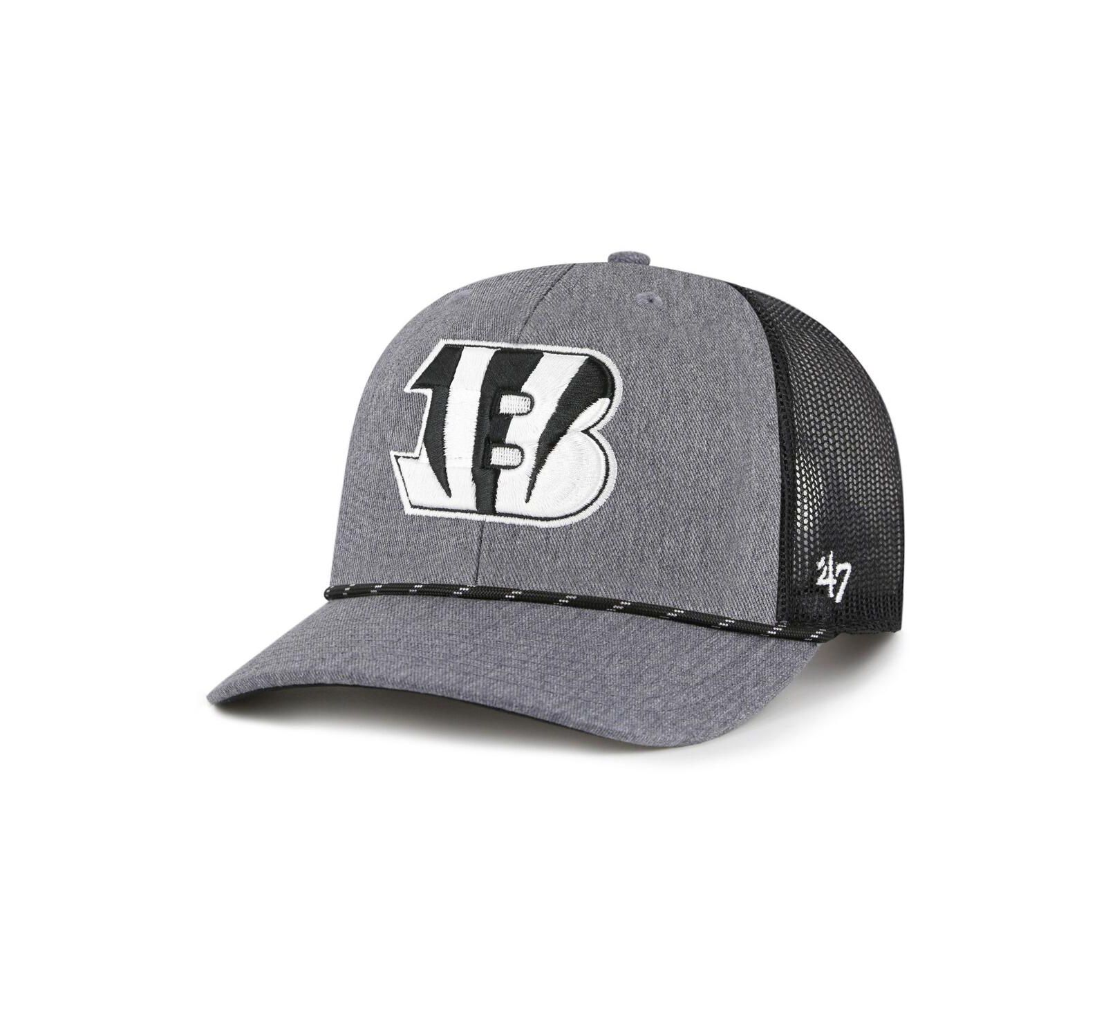'47 Brand Men's Heather Charcoal Cincinnati Bengals Carbon Rope Trucker Adjustable Hat