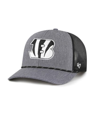 Кепка '47 Brand Men's Heather Charcoal Cincinnati Bengals Carbon Rope Trucker Adjustable Hat