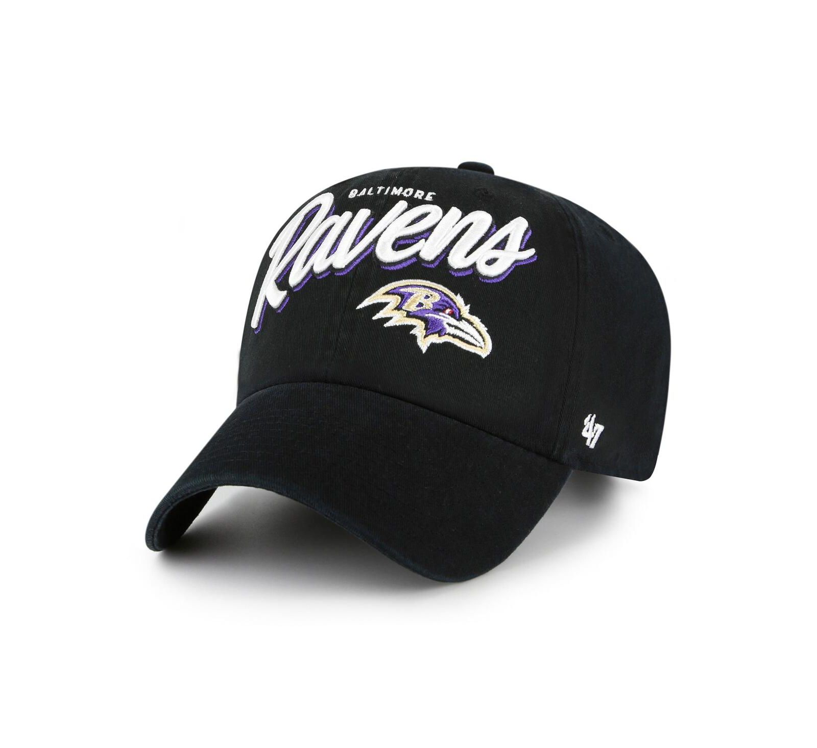 Женская кепка '47 Brand Black Baltimore Ravens Ariana Clean Up Adjustable