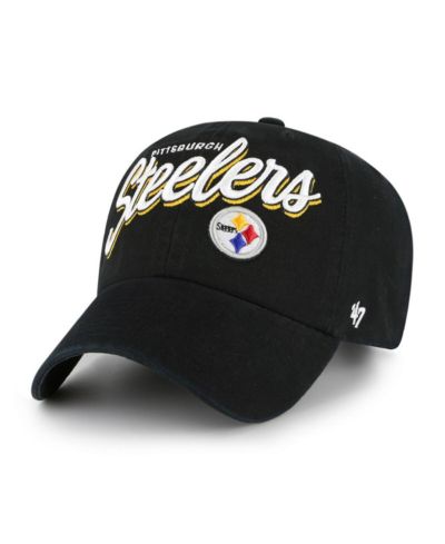 Мужская регулируемая кепка '47 Brand Black Pittsburgh Steelers Ariana Clean Up