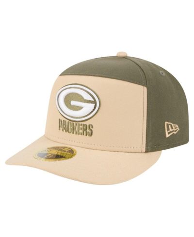 Мужская кепка New Era Light Beige/Olive Green Bay Packers Two-Tone Color Pack Split Panel 59FIFTY