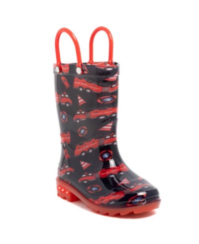London Fog Toddler Boys' 5T-10T Sven Printed Light-Up Rain Boots