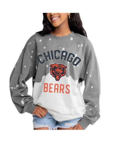 Женский свитшот Gameday Couture Gray Chicago Bears Oversized Coin Toss Faded French Terry Tri-Blend Pullover