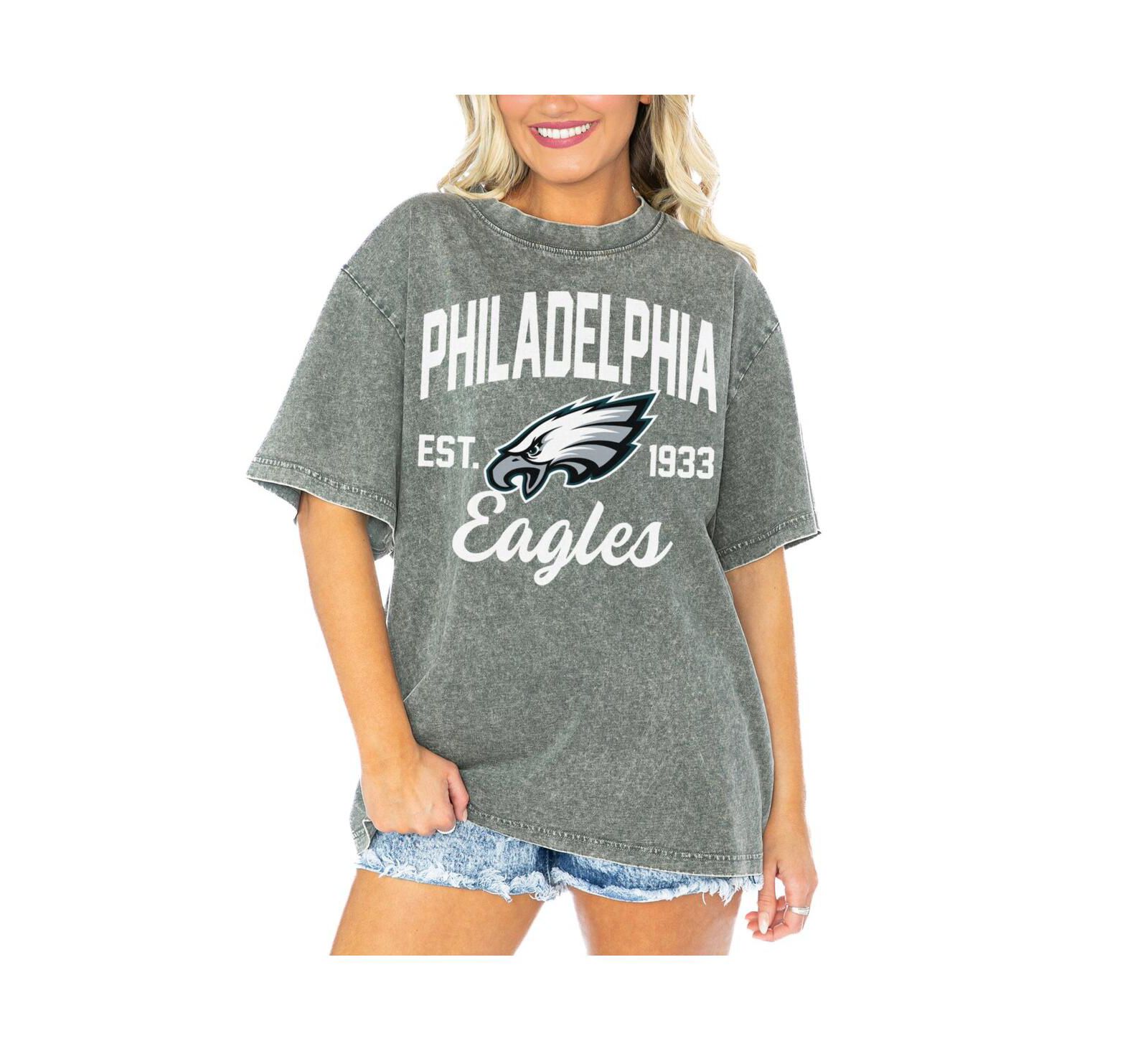 Женская футболка Gameday Couture Philadelphia Eagles Tackle Titan Boyfriend Washed Gray
