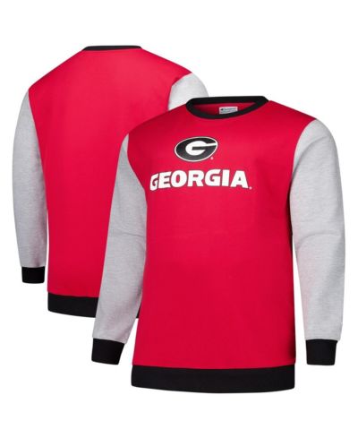 Fanatics Men's Red Georgia Bulldogs Contrast Sleeve Large Chest Big & Tall Pullover Sweatshirt толстовка мужская