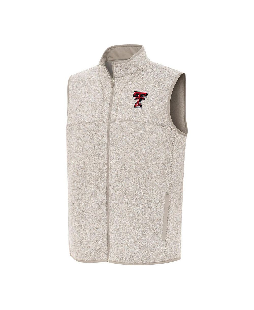 Antigua Men's Oatmeal Texas Tech Red Raiders Fortune Full-Zip Vest