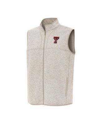 Antigua Men's Oatmeal Texas Tech Red Raiders Fortune Full-Zip Vest