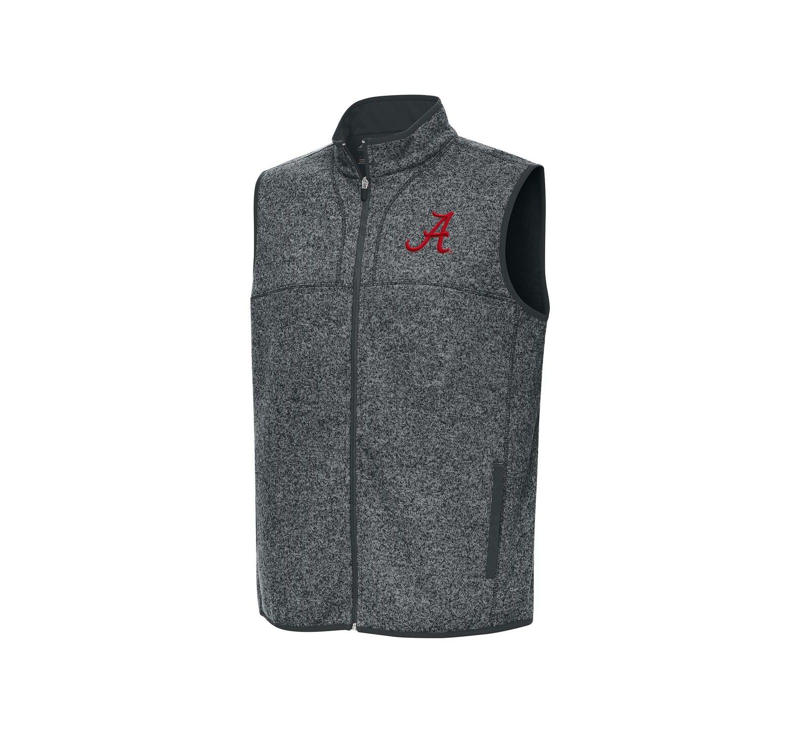 Antigua Men's Heather Gray Alabama Crimson Tide Fortune Full-Zip Vest