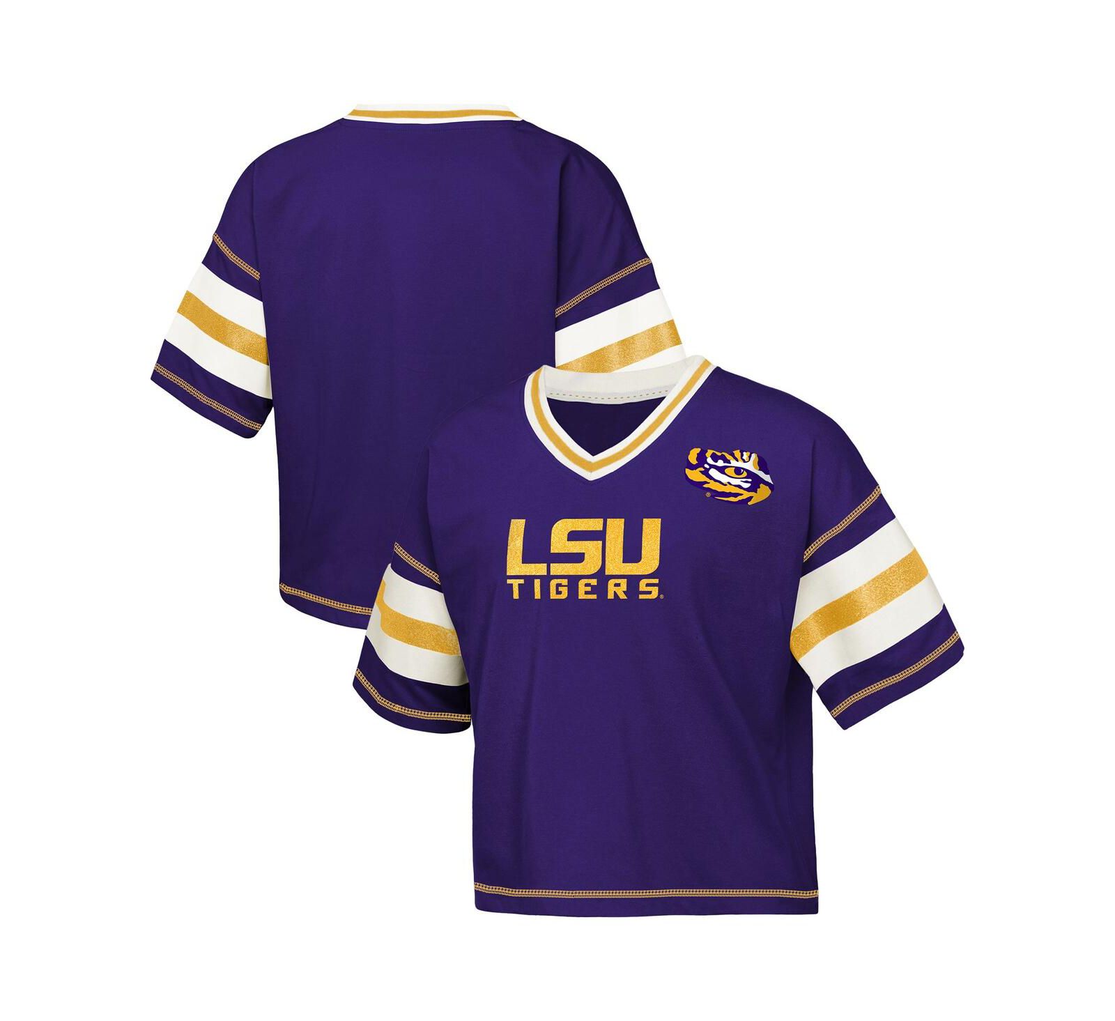 Футболка Outerstuff Big Girls Purple LSU Tigers Gridiron Jersey V-Neck