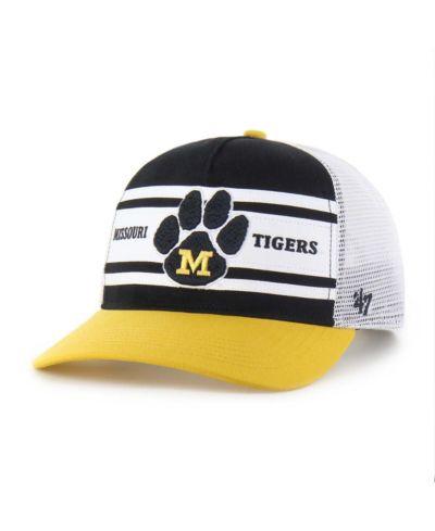 Кепка '47 Brand Big Boys and Girls Black/Gold Missouri Tigers Super Stripe Hitch Adjustable Trucker Hat