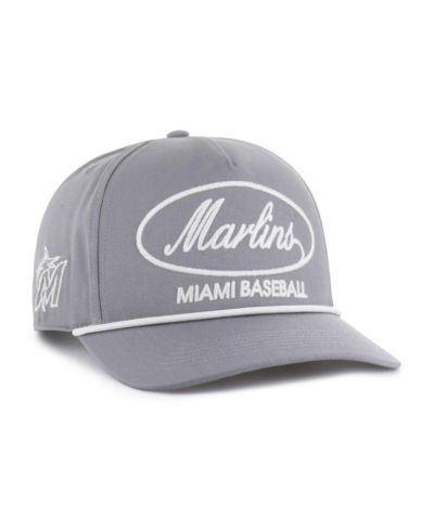Мужская регулируемая кепка '47 Brand Miami Marlins Gray Foundational Hitch