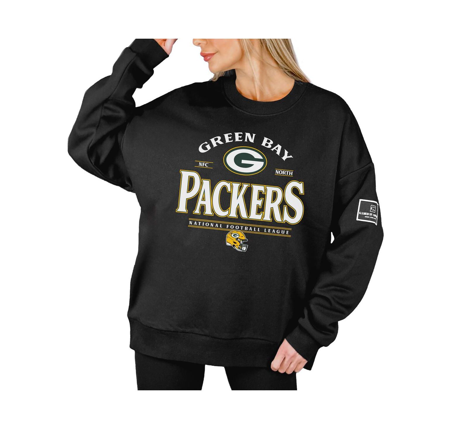 Женское оверсайз худи Gameday Couture Green Bay Packers Black Label, черное