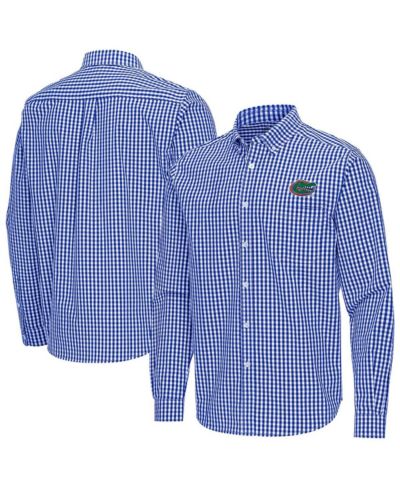Мужская рубашка Antigua Royal Florida Gators Ellis Woven Tri-Blend Long Sleeve Button-Down