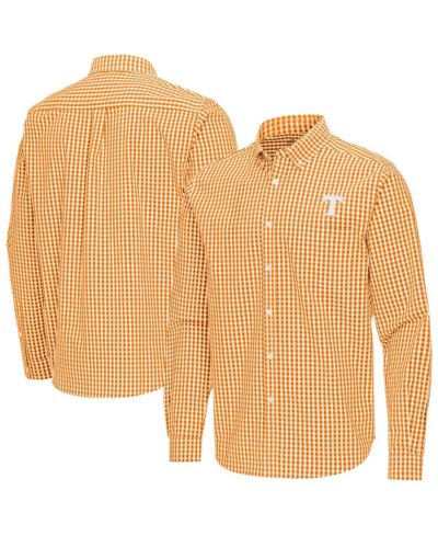 Мужская рубашка Antigua Tennessee Volunteers Ellis Woven Tri-Blend с длинным рукавом