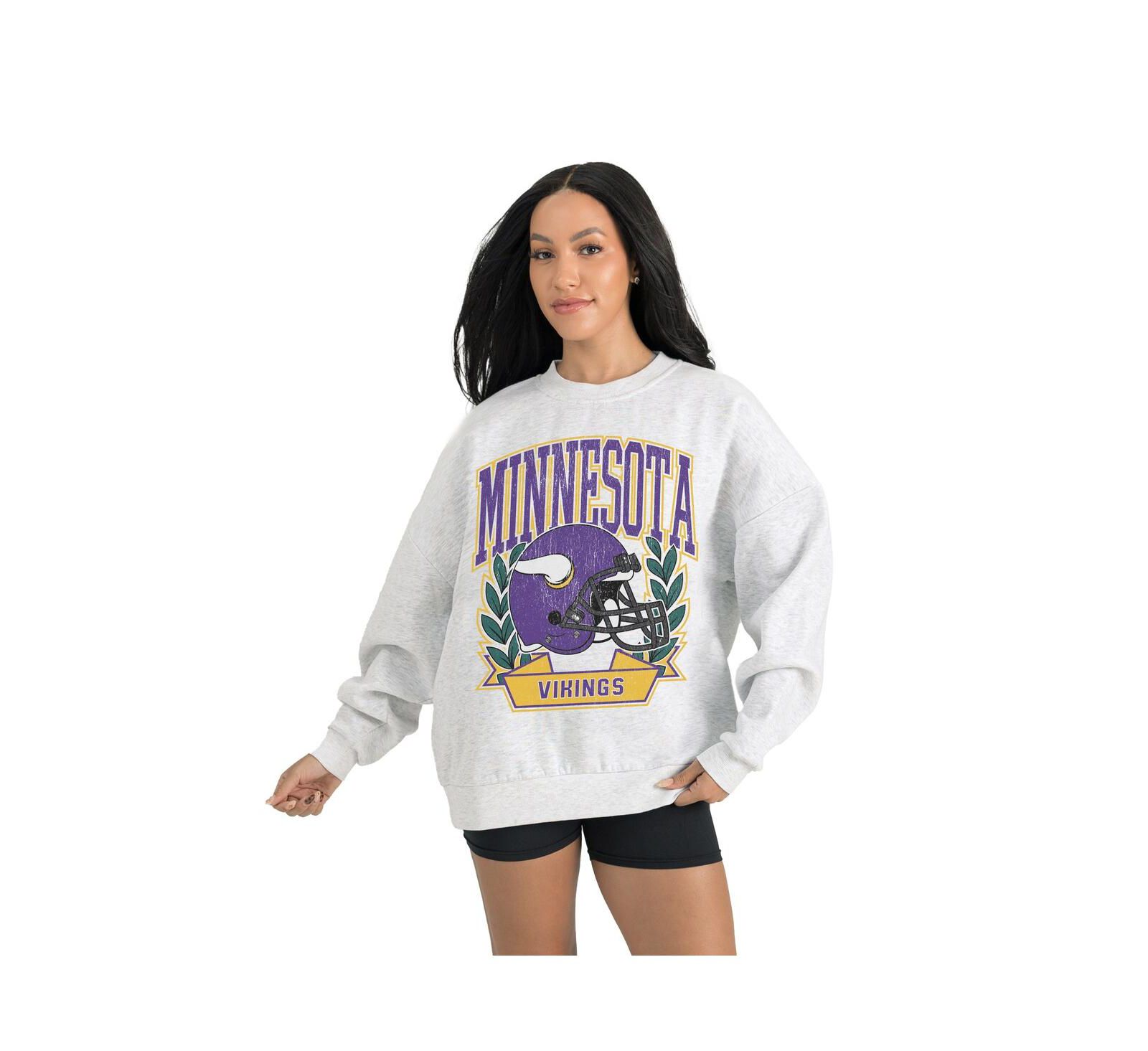 Женская флисовая толстовка Gameday Couture Gray Minnesota Vikings Heritage Premium Fleece Pullover Sweatshirt