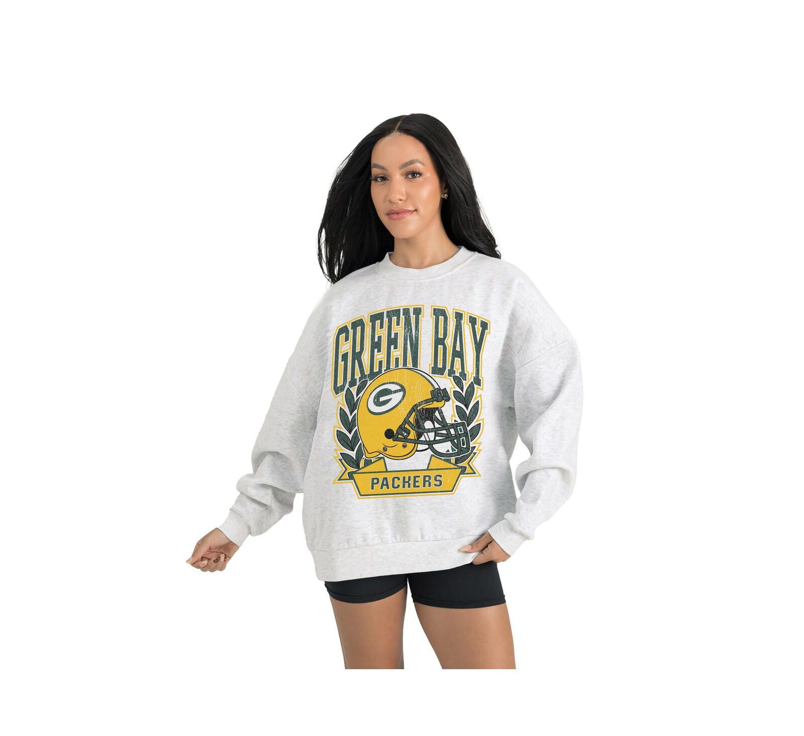 Свитшот Gameday Couture Women's Gray Green Bay Packers Heritage Premium Fleece Pullover