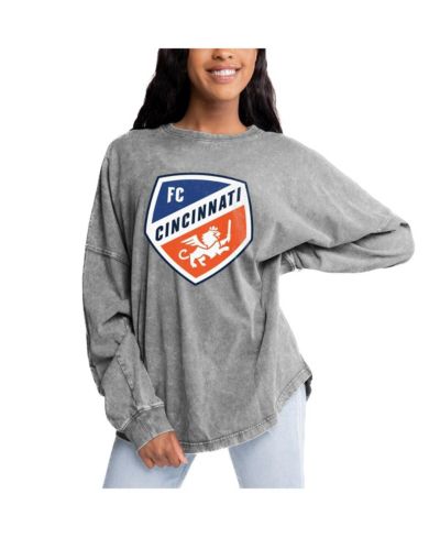 Женский свитшот Gameday Couture Gray FC Cincinnati Faded Wash Pullover