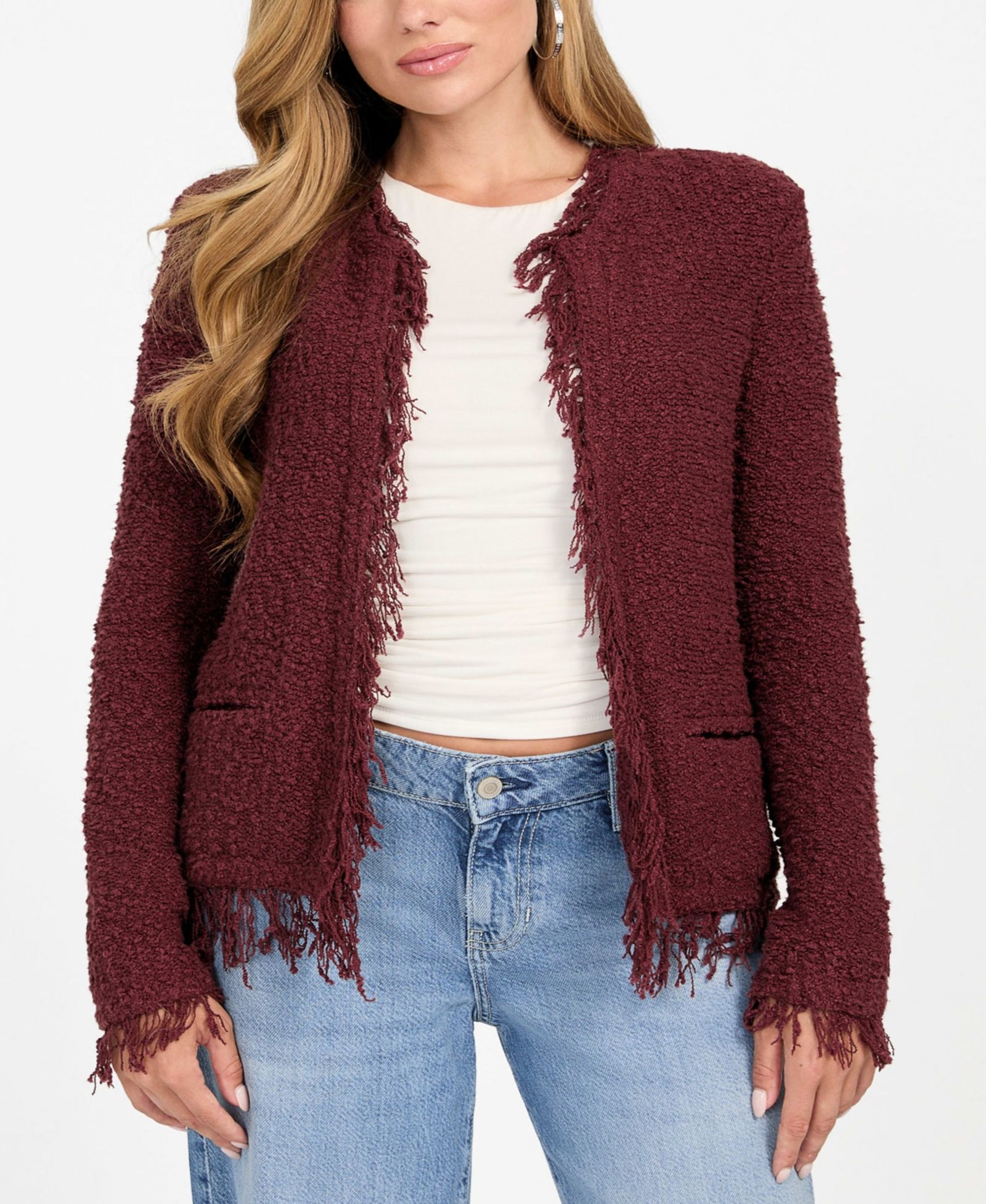 GUESS Women's Kaesi Boucle Jacket