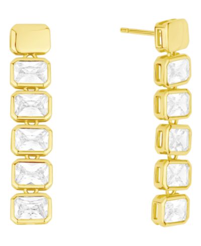 Серьги-подвески And Now This Cubic Zirconia 18k Gold-Plated Brass