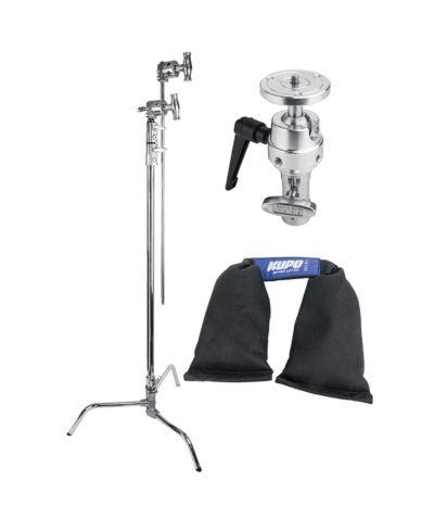 Kupo 40" Master C-Stand with Turtle Base Camera Mounting Plate Kit