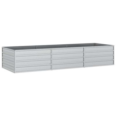 vidaXL Garden Raised Bed Silver Galvanized Steel Large
