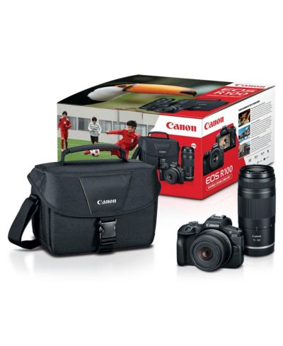 Зеркальная камера Canon EOS R100 с объективами 18-45mm и 75-300mm