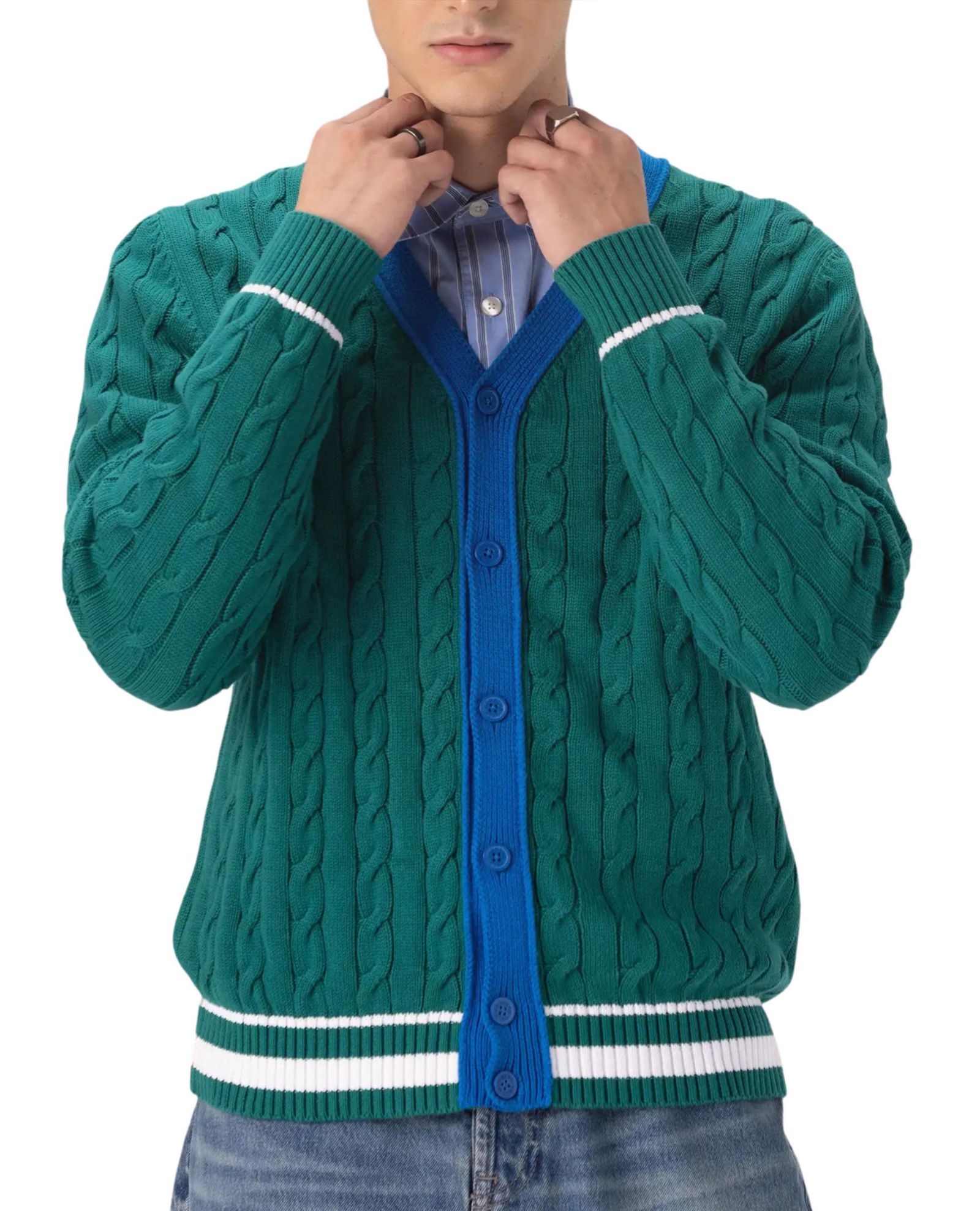 Members Only Men's Cable Knit Cardigan