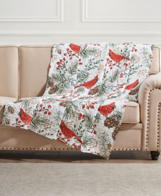 Greenland Home Fashions Cardinal Plaid Winter Wonderland Reversible Throw, 50" x 60"