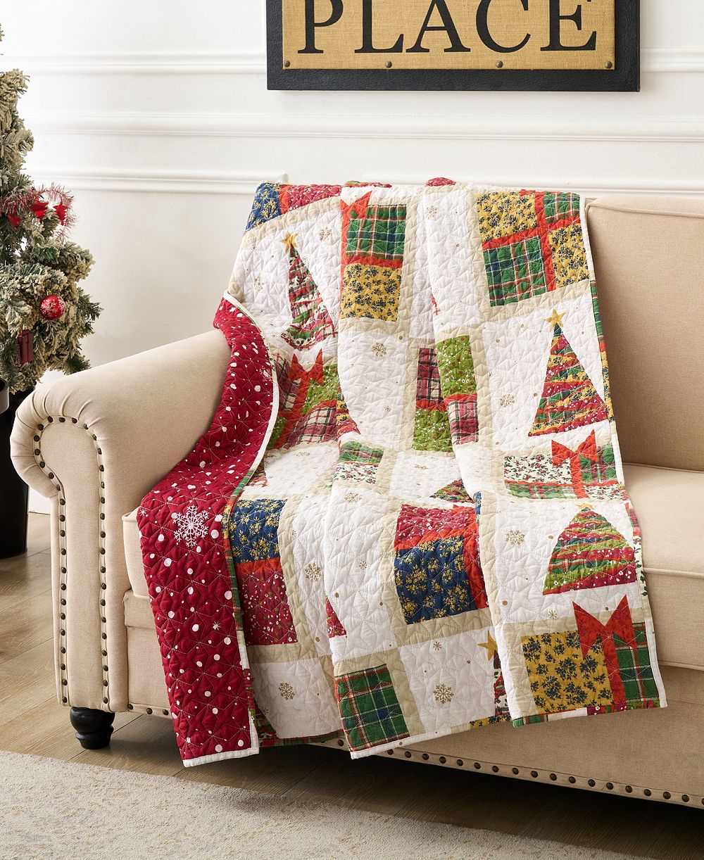 Праздничный реверсивный плед Greenland Home Fashions Deck the Halls 50" x 60"