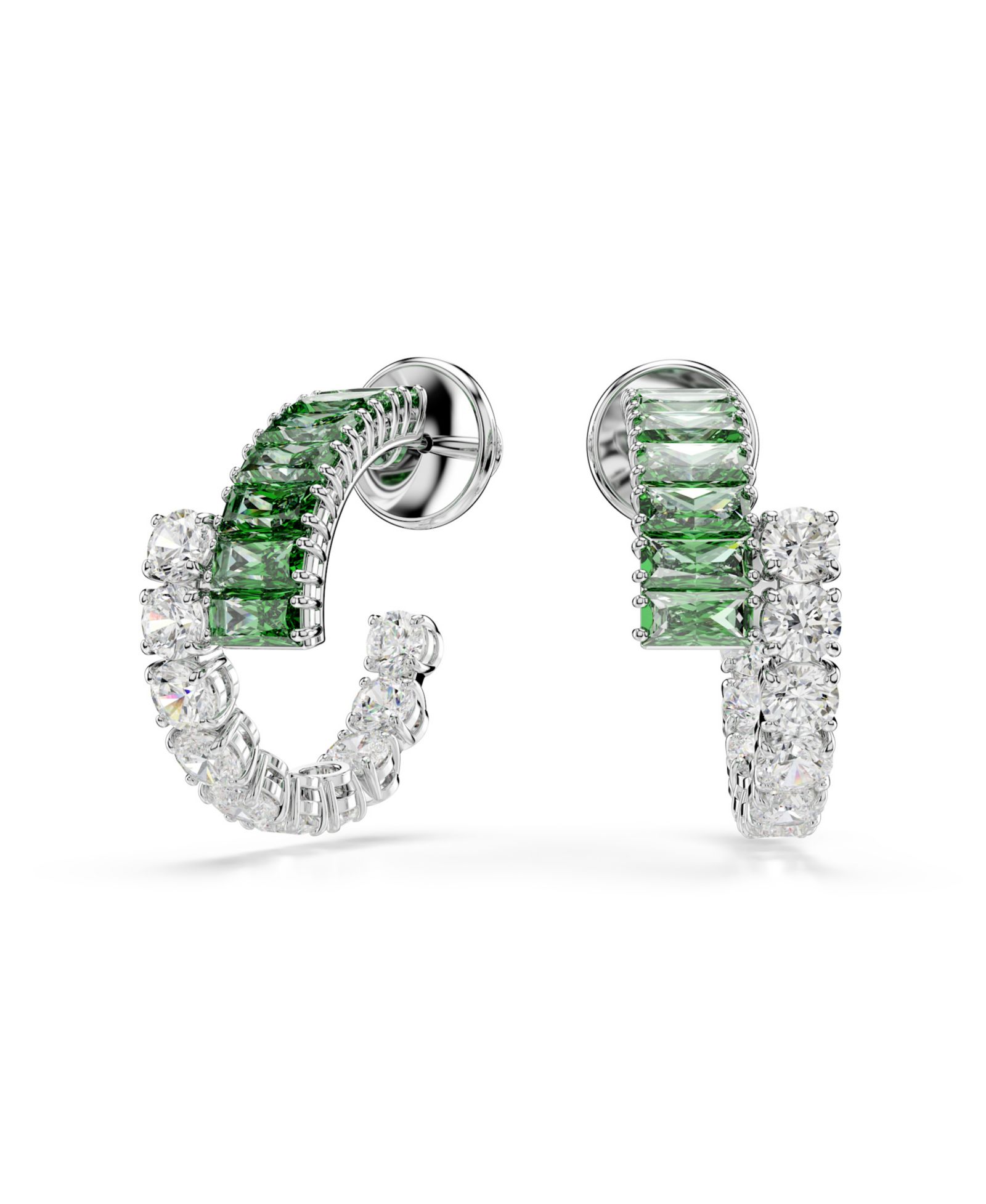 Swarovski серьги-кольца Matrix с родиевым покрытием