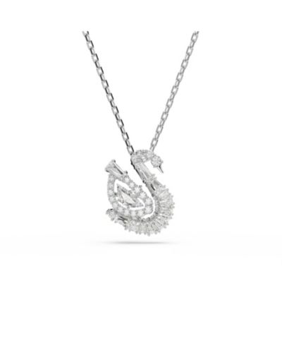 Swarovski кулон-подвеска Swan с родиевым покрытием