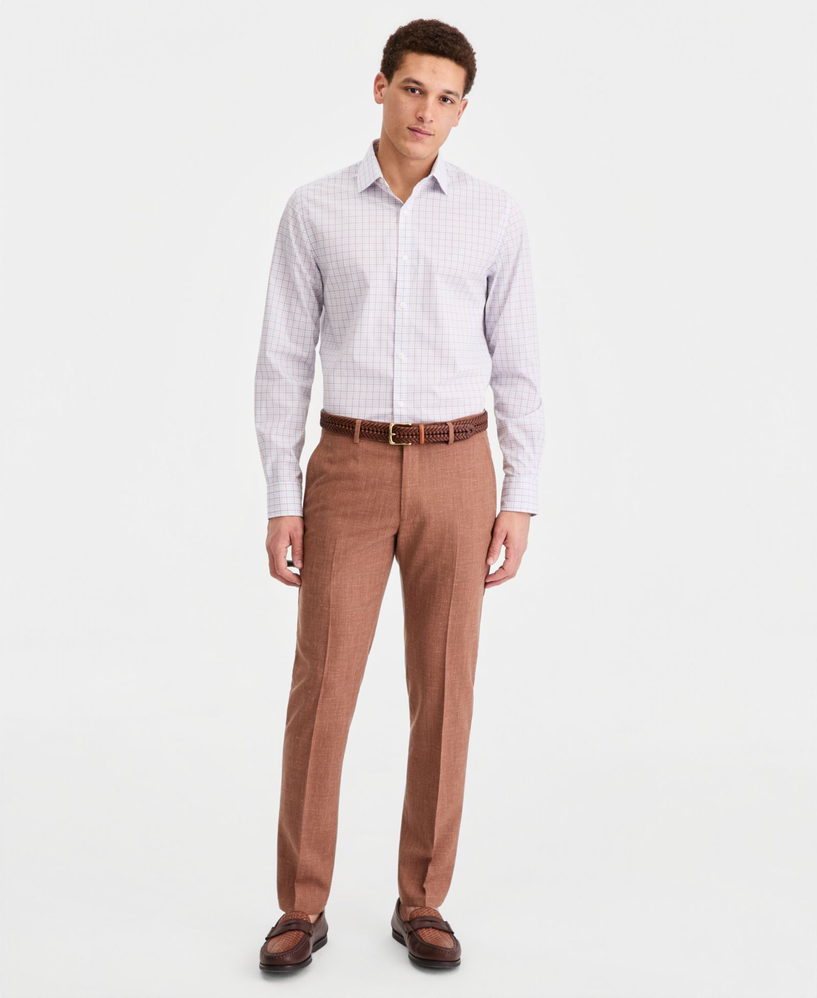 Tommy Hilfiger Men's Modern Fit Wool Silk Linen Suit Separate Pants