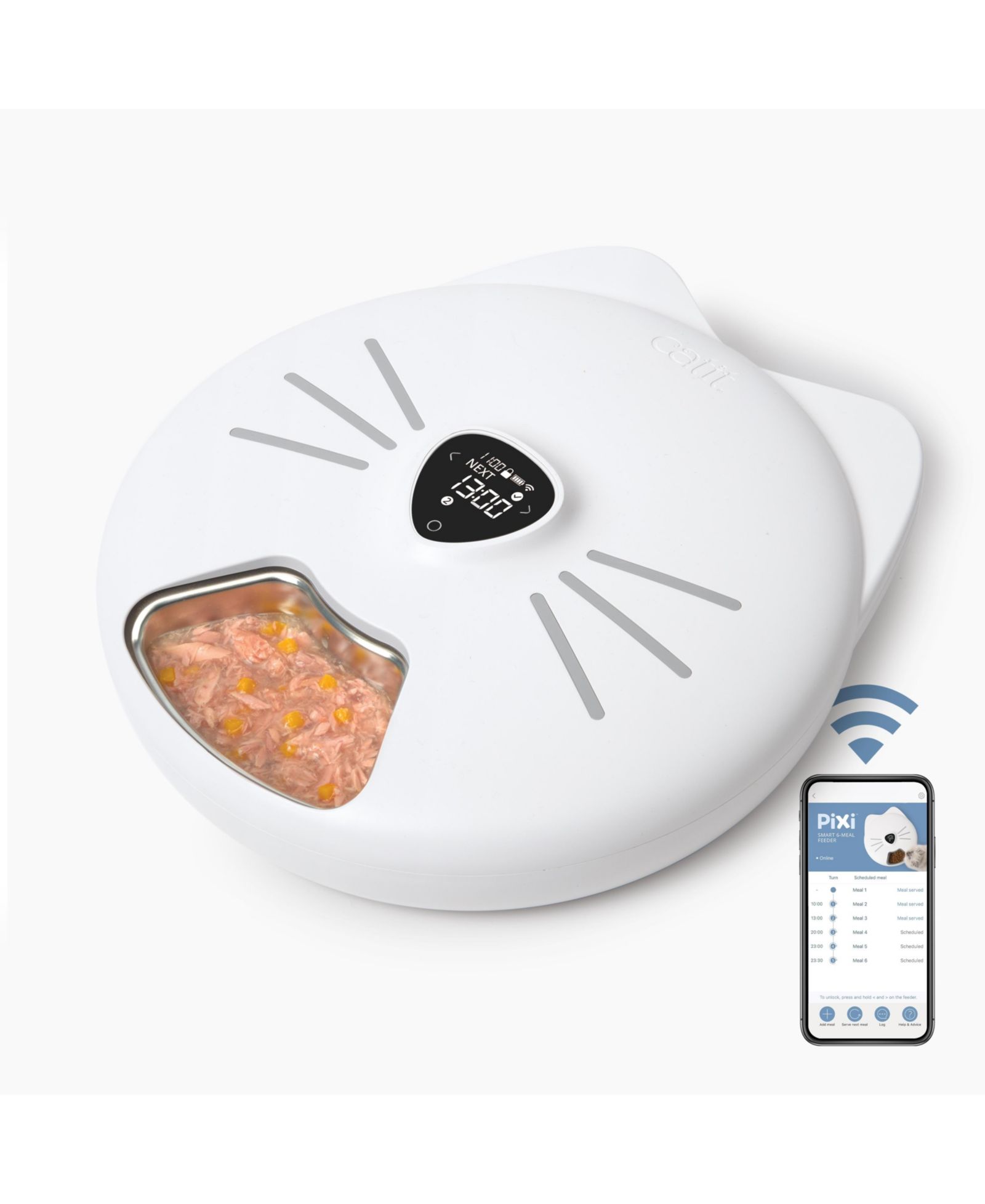 Автоматическая кормушка для животных Catit Pixi Smart, 6 приемов пищи, стальная