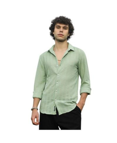 Campus Sutra Men's Wicker-Tactile Shirt