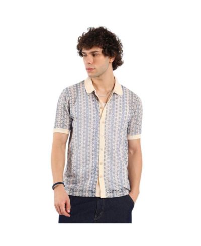 Cahoot Men's Campus Sutra Ditsy Floral Knit Shirt