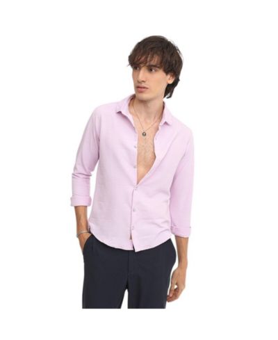 Campus Sutra Men's Chevron-Textured Shirt