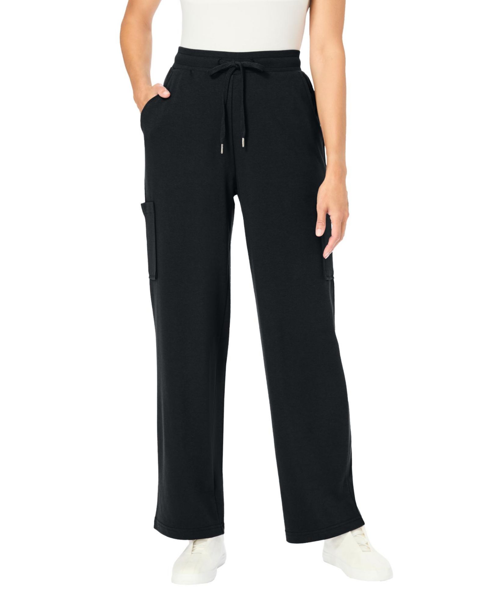 Woman Within Women's Within Knit Pull-On Drawstring Cargo Pants