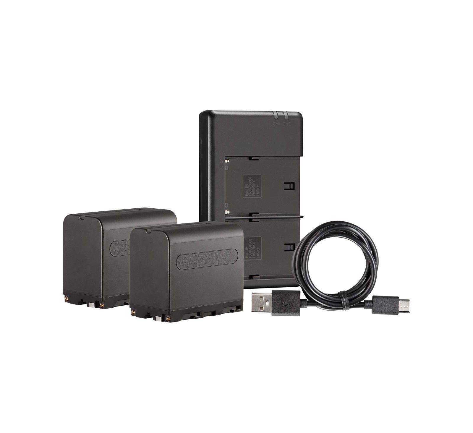 Аккумулятор Westcott 2x L-Series NP-F970, 7.4 В, 6600 мАч, Li-Ion, с двойным зарядным устройством
