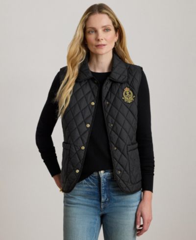 Lauren Ralph Lauren Women's Crest Patch Diamond Quilted Vest