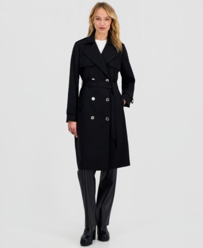 Michael Kors Petite тренч-корт из креповой ткани с двубортной застежкой и поясом