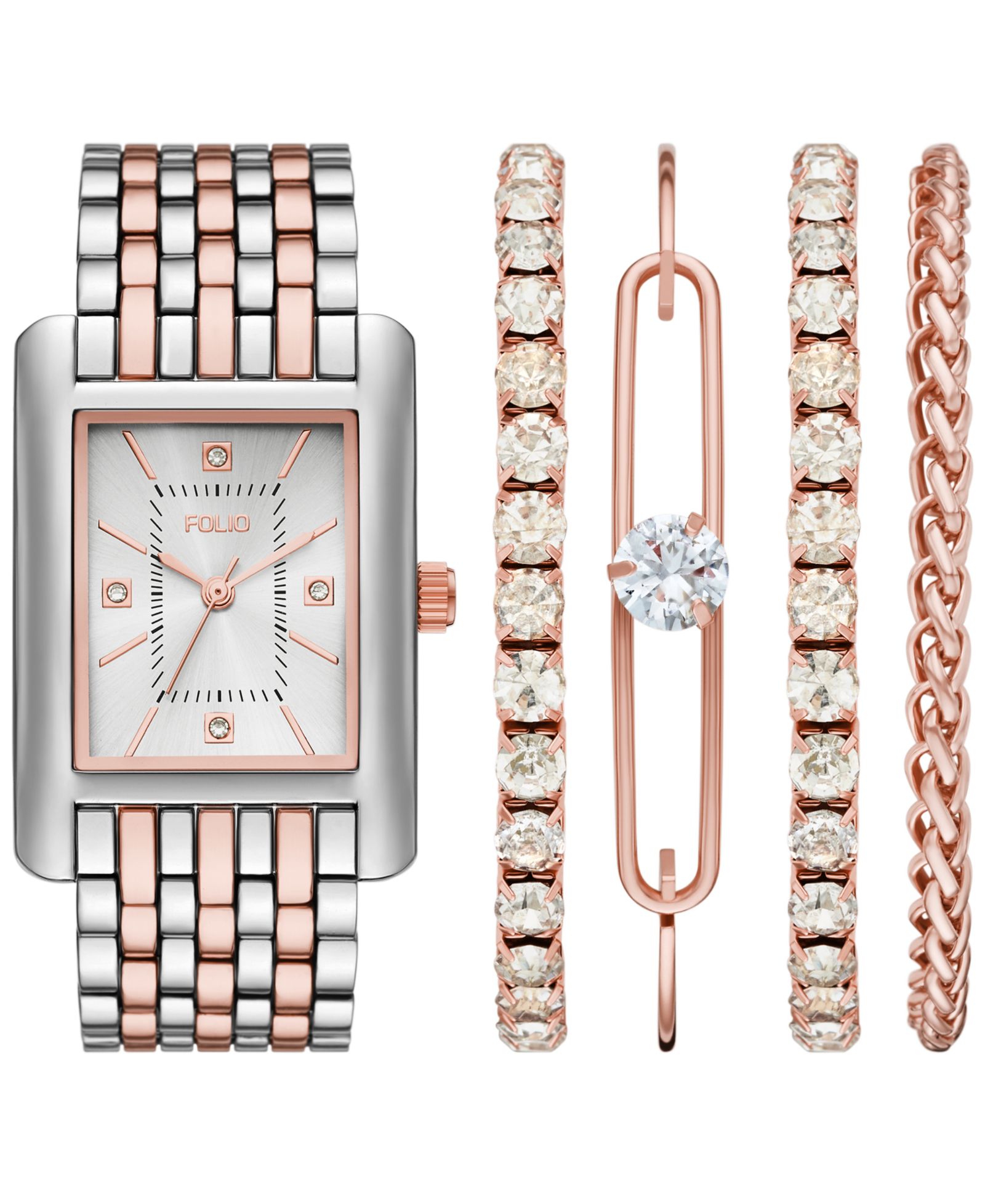 Женский набор часов Folio Quartz Three-Hand Two-Tone Alloy, 36mm