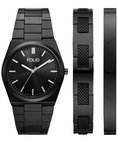 Folio Мужские кварцевые часы Black Alloy, 42mm