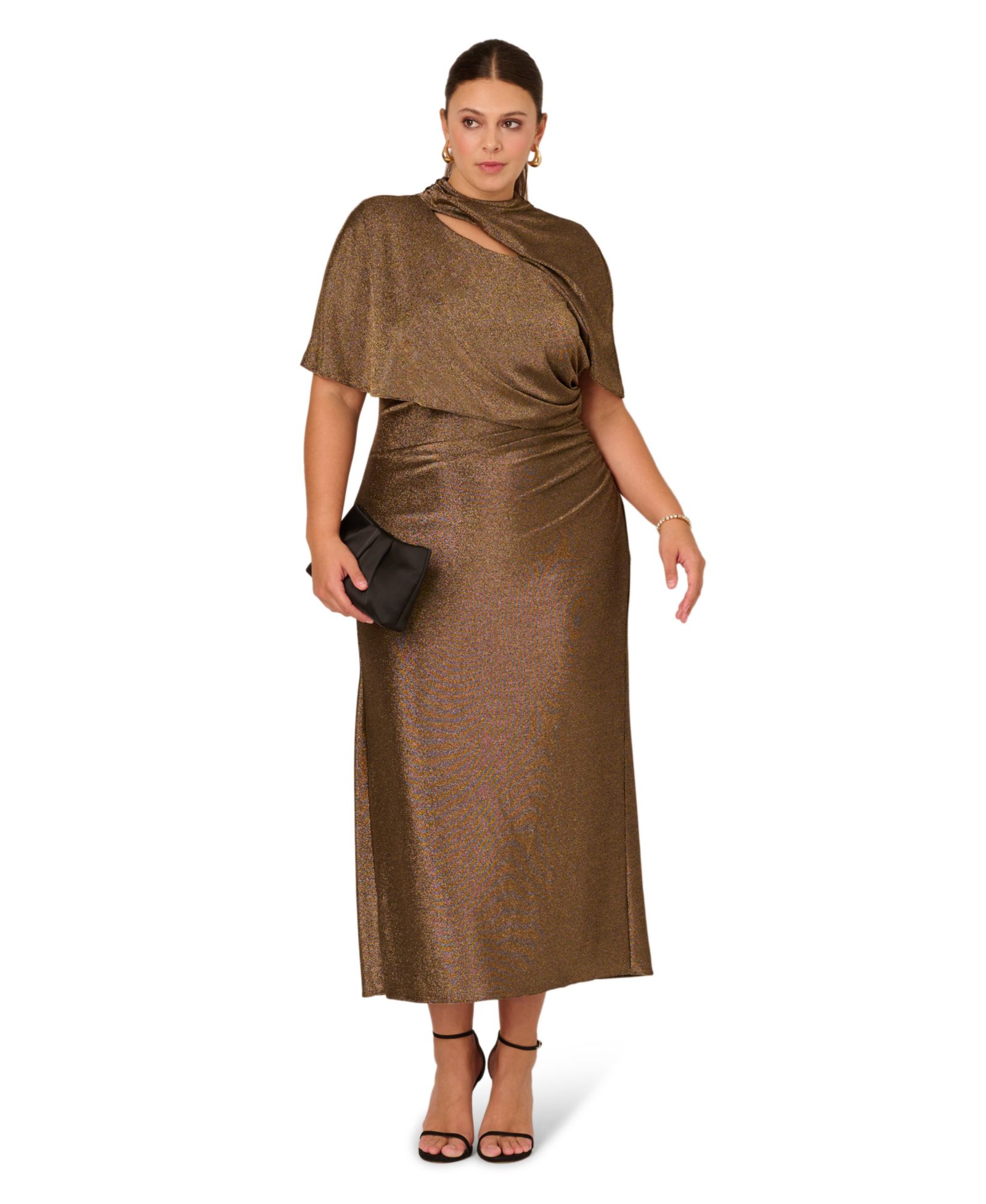 Adrianna Papell Plus Size Mock Neck Maxi Dress