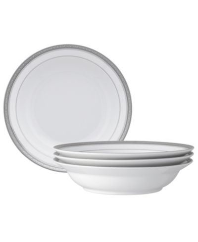 Набор из 4 тарелок Noritake Crestwood Platinum, платиновая отделка